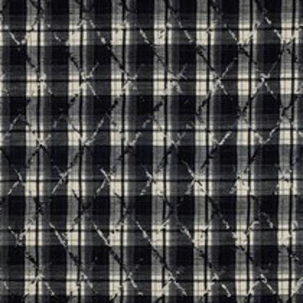 BRUSHED YARN DYED CHECKS EMBROIDERY NAVY (thumbnail)