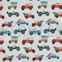 POPELINE DE COTON DIGITAL VOITURES BLANC (thumbnail)