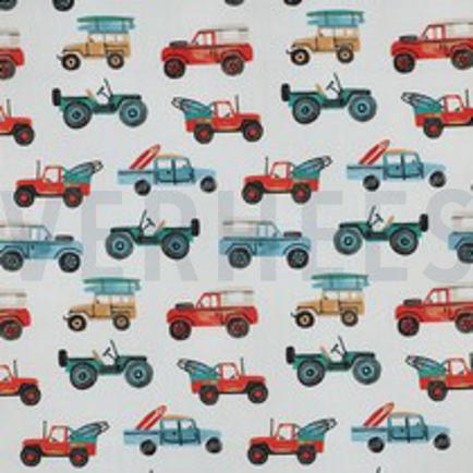 FINE POPLIN DIGITAL CARS WHITE (thumbnail)