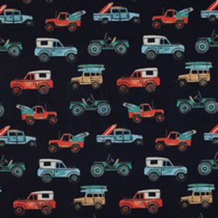 FINE POPLIN DIGITAL CARS NAVY (thumbnail)