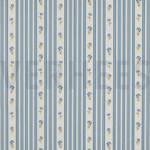 POPELINE DE COTON FLEURS BLEU (thumbnail)