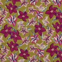 COTON SATIN DIGITAL FLEURS OCRE (thumbnail)