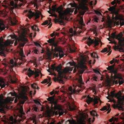 COTTON SATIN DIGITAL FLOWERS DARK RED (thumbnail)
