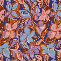 COTON VISCOSE FLEURS PÉTROLE FONCÉ (thumbnail)