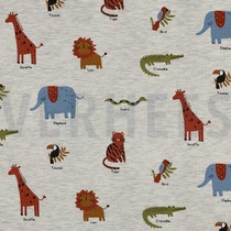 JERSEY MÉLANGE ANIMAUX DE SAFARI GRIS CLAIR (thumbnail)