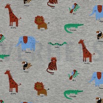 JERSEY MÉLANGE ANIMAUX DE SAFARI GRIS (thumbnail)