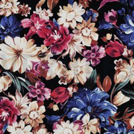 FRENCH TERRY DIGITAL FLOWERS BLACK (thumbnail)