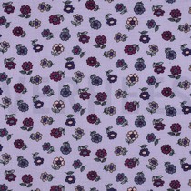 DOUBLE GAUZE BLOEMEN LILA (thumbnail)