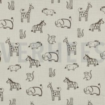 DOUBLE GAUZE SAFARI DIEREN NATUREL (thumbnail)