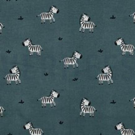 FLANNEL ZEBRAS GREEN (thumbnail)