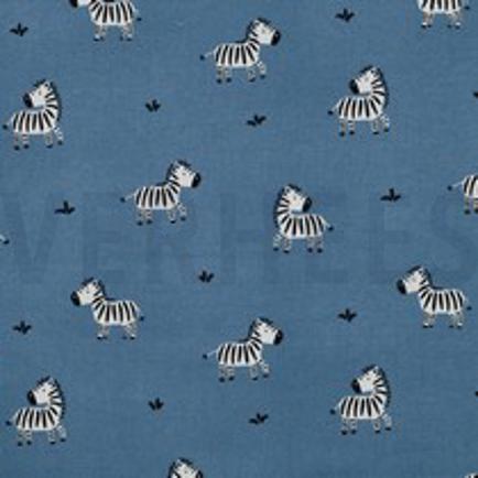 FLANNEL ZEBRAS BLUE (thumbnail)