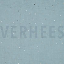 MUSSELIN FOLIE STREIFEN CYAN / GOLD (thumbnail)