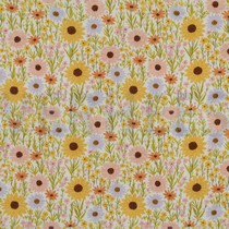 DOUBLE GAUZE DIGITAAL BLOEMEN GEEL (thumbnail)