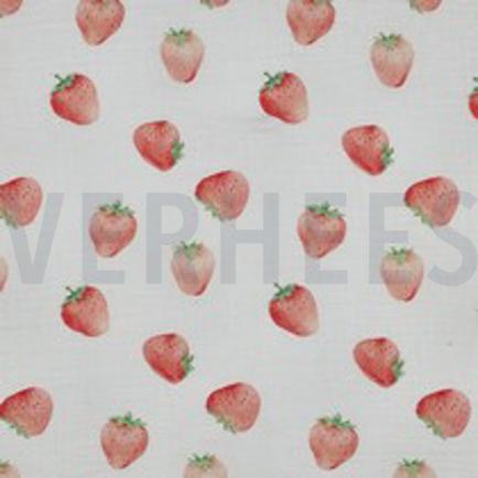MUSSELIN DIGITAL ERDBEEREN WEISS (thumbnail)