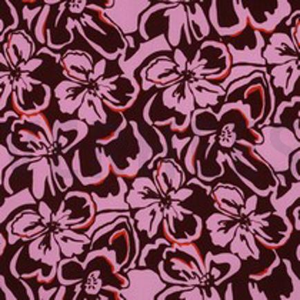 LENZING™ ECOVERO™ BLOEMEN BORDEAUXROOD (thumbnail)