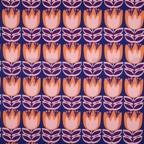 LENZING™ ECOVERO™ BLOEMEN KOBALTBLAUW (thumbnail)