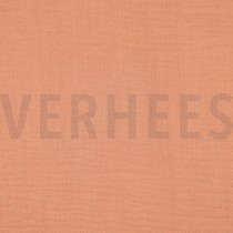 BAUMWOLLE MUSSELIN DREILAGIG GOTS PFIRSICH (thumbnail)