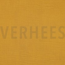 BAUMWOLLE MUSSELIN DREILAGIG GOTS OCKER (thumbnail)