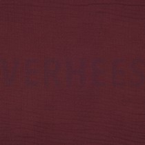 BAUMWOLLE MUSSELIN DREILAGIG GOTS AUBERGINE (thumbnail)