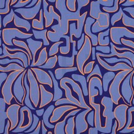 VISCOSE ROSELLA STRETCH ABSTRACT COBALT (thumbnail)