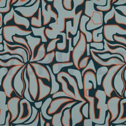 VISCOSE ROSELLA STRETCH ABSTRACT PETROL (thumbnail)