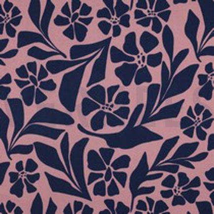 VISCOSE ROSELLA STRETCH FLOWERS MAUVE (thumbnail)