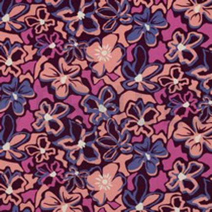 VISCOSE STRETCH FLEURS VIOLET (thumbnail)