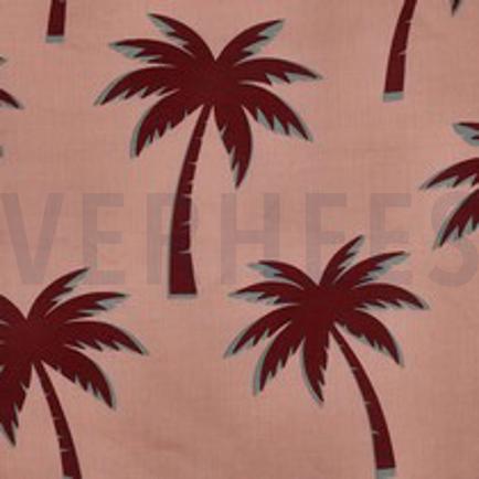 COTTON VOILE PALMTREES MAUVE (thumbnail)
