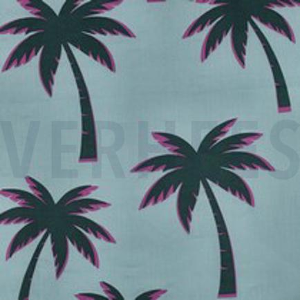 COTTON VOILE PALMTREES MINT (thumbnail)