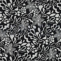 BAUMWOLLE VOILE BLUMEN SCHWARZ (thumbnail)