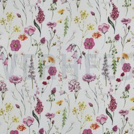 COTTON VOILE DIGITAL FLOWERS WHITE (thumbnail)