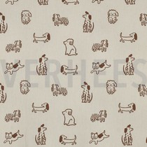 BAUMWOLLE POPELINE GOTS NATURAL HUNDE NATUR (thumbnail)