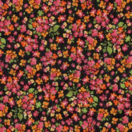 COTTON VOILE STEPPED DIGITAL FLOWERS BLACK (thumbnail)