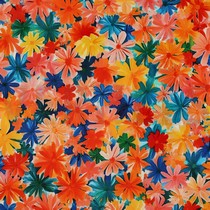 LENZING™ ECOVERO™ DIGITAL BLUMEN ORANGE (thumbnail)