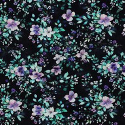 VISCOSE RADIANCE DIGITAL FLEURS NOIR (thumbnail)