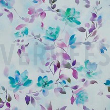 VISCOSE RADIANCE DIGITAL FLEURS BLEU CLAIR (thumbnail)