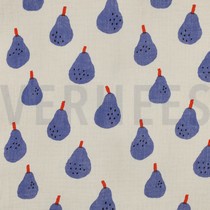 DOUBLE GAUZE GOTS PEREN JENNIFER BOURON NATUREL/BLAUW (thumbnail)