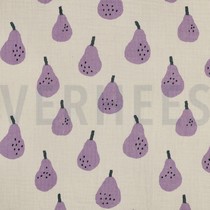 MUSSELIN GOTS BIRNEN JENNIFER BOURON NATUR/LAVENDEL (thumbnail)