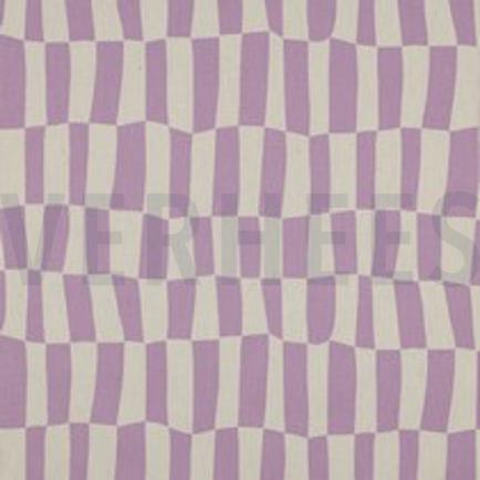 BAUMWOLLE POPELINE GOTS KAROS JENNIFER BOURON NATUR/LAVENDEL (thumbnail)
