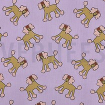 BAUMWOLLE POPELINE GOTS HUNDE JENNIFER BOURON LAVENDEL (thumbnail)