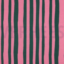 FRENCH TERRY GOTS STREIFEN JENNIFER BOURON GRÜN/ROSA (thumbnail)