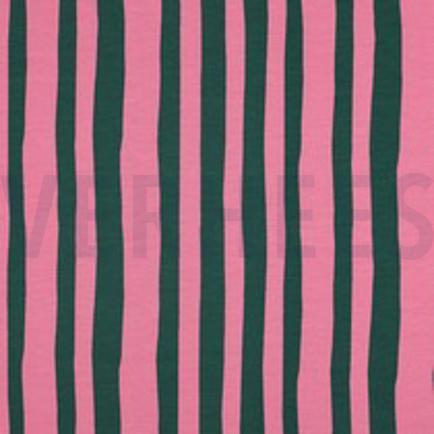 FRENCH TERRY GOTS STREPEN JENNIFER BOURON GROEN/ROZE (thumbnail)