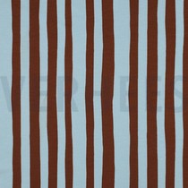 FRENCH TERRY GOTS STREIFEN JENNIFER BOURON HELLBLAU/BRAUN (thumbnail)