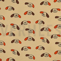 FRENCH TERRY GOTS HUNDE JENNIFER BOURON HELLGELB (thumbnail)