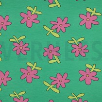 JERSEY GOTS BLUMEN JENNIFER BOURON GRÜN (thumbnail)