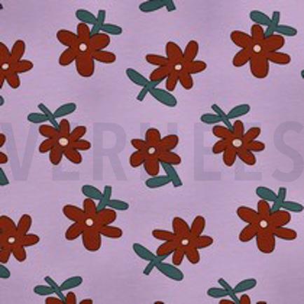 JERSEY GOTS BLUMEN JENNIFER BOURON LAVENDEL (thumbnail)