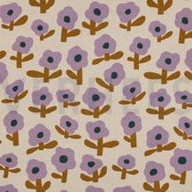 RIPPJERSEY GOTS BLUMEN JENNIFER BOURON NATUR/LAVENDEL (thumbnail)