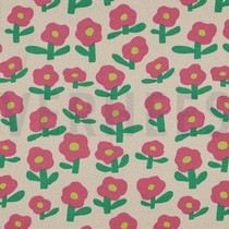 RIPPJERSEY GOTS BLUMEN JENNIFER BOURON NATUR/ROSA (thumbnail)