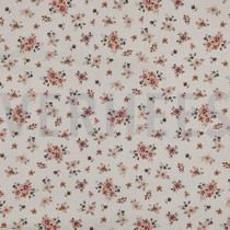 FEIN GEWEBTE BAUMWOLLPOPELINE DIGITAL BLUMEN PFIRSICH (thumbnail)