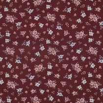 FEIN GEWEBTE BAUMWOLLPOPELINE DIGITAL BLUMEN BORDEAUXROT (thumbnail)